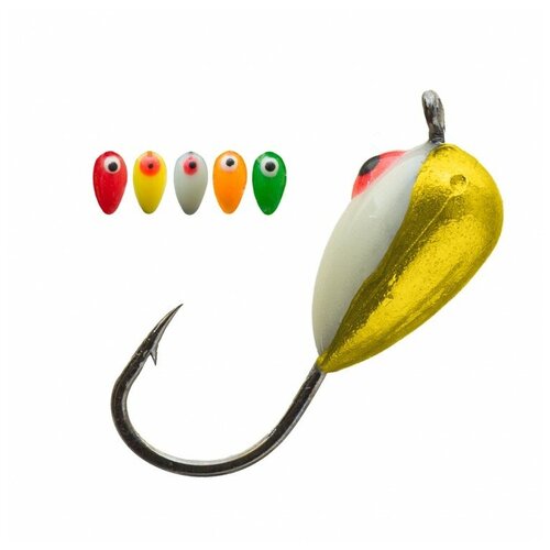 Мормышка вольф Lumicom Банан d50 золото с фосф глазом 10шт 1010₽