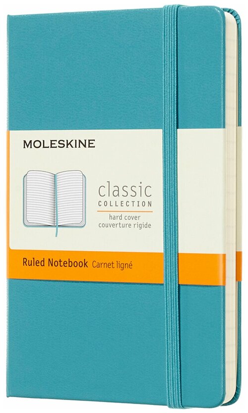 Записная книжка Moleskine Classic (в линейку), Pocket (9х14 см), голубая