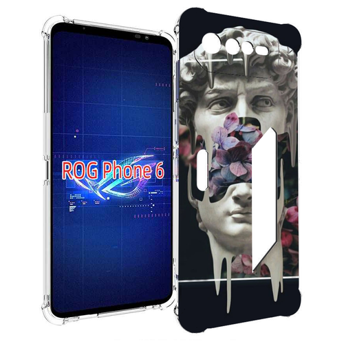 Чехол MyPads статуя-с-цветами-внутри для Asus ROG Phone 6 задняя-панель-накладка-бампер чехол mypads сумка с цветами женский для asus rog phone 6 задняя панель накладка бампер