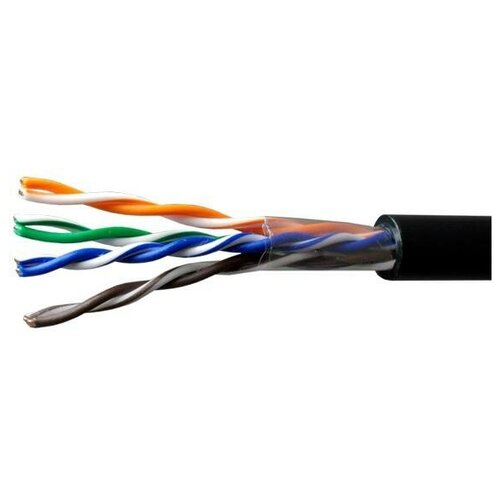 Кабель витая пара U/UTP кат.5E 4х2х24AWG solid CU PE Outdoor Standart черн. (м) SUPRLAN 01-0325-1