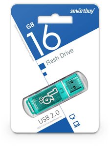 Флеш-накопитель USB 2.0 Smartbuy 16GB Glossy series Green (SB16GBGS-G)