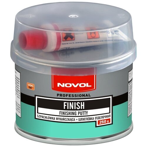 Шпатлевка автомобильная полиэфирная Novol FINISH Professional Finishing Putty банка 250 г + отвердитель Betox-50PC туба 8 г (автошпатлевка) 1120