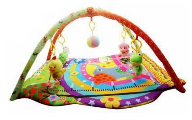 Коврик детский мягкий развивающий с подвесными игрушками. арт. 2012866
