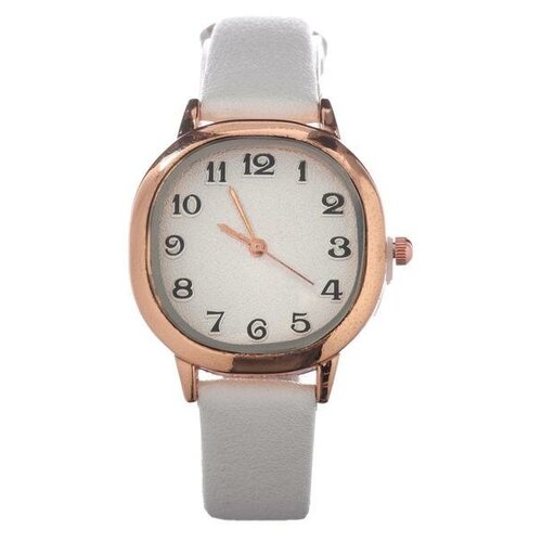 фото Наручные часы часы наручные женские "иса", d-3 см, экокожа, белые, белый dreammart