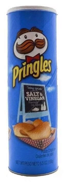 Картофельные чипсы Pringles Соль и Уксус, 165 гр