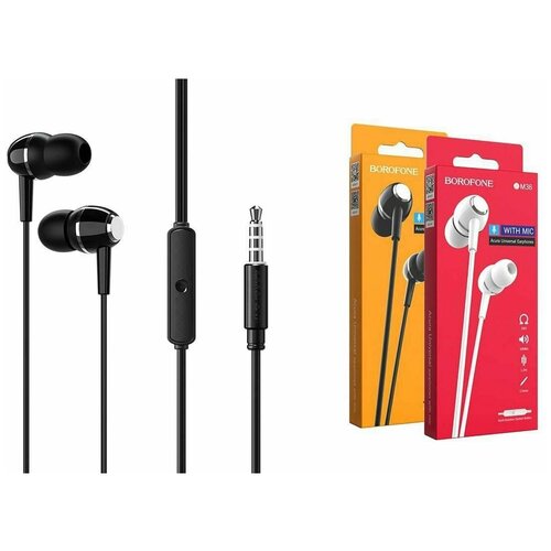 Наушники Borofone BM36 Acura вакуумные микрофон Jack 35 мм кабель 12 м чёрные 35900₽