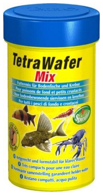 Корм сухой Tetra WaferMix для травоядных/хищных/донных рыб с добавлением креветок, 250мл - фото №13