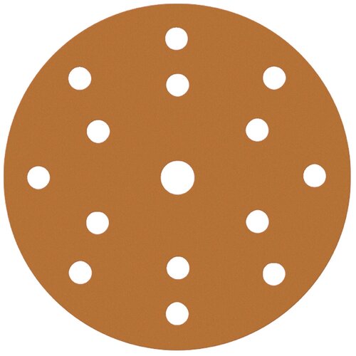 Диск шлифовальный на бумажной основе Sandwox 518 Orange Ceramic 15 отв. (150мм, Р220, 50шт) 518.150.220.15