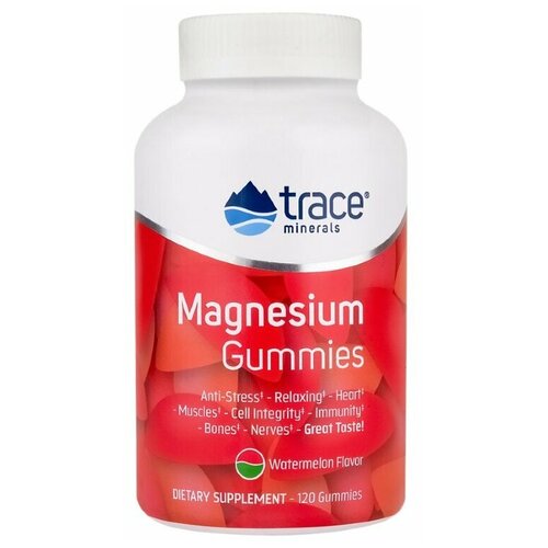 Trace Minerals Magnesium Gummies 120 gummies / Трейс Минералс Мармеладки с магнием 120 шт (Арбуз)