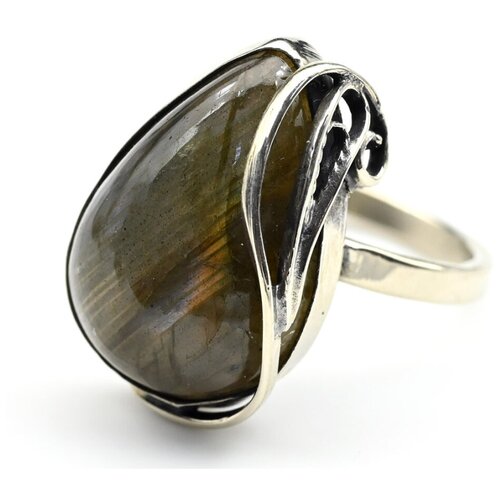 Кольцо Радуга Камня, лабрадорит, размер 18, мультиколор кольцо радуга камня лабрадорит размер 18 мультиколор