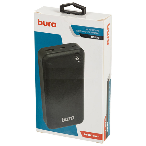 Внешний аккумулятор (Power Bank) Buro BP20E, 20000мAч, черный