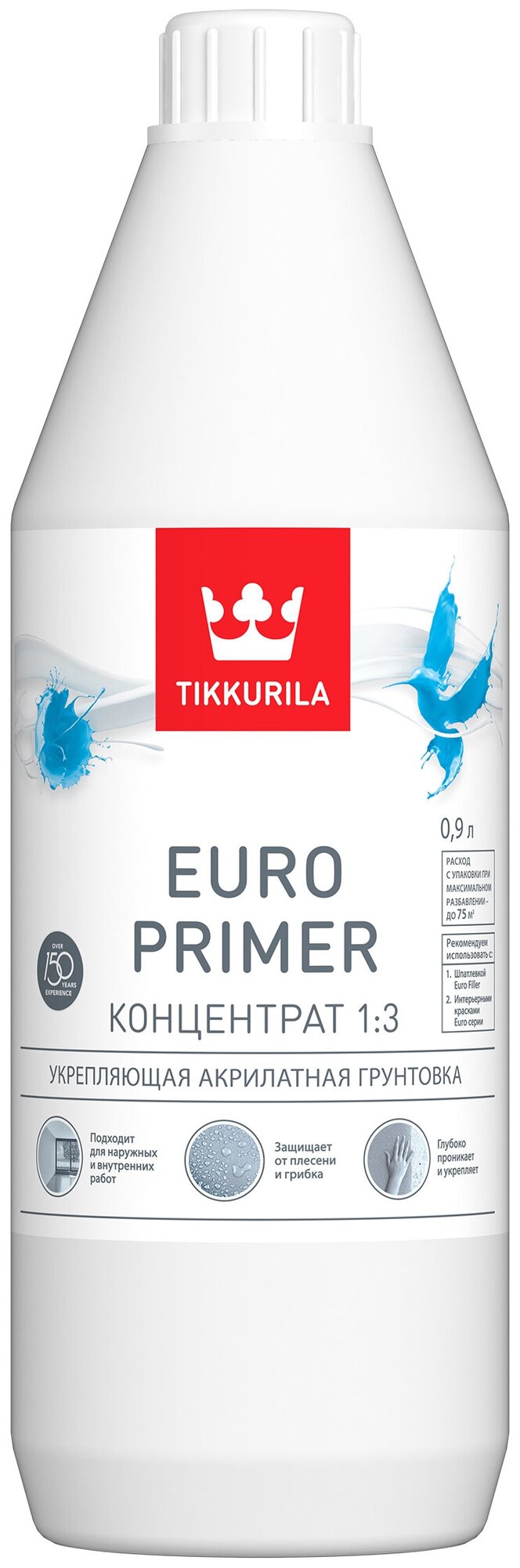 Грунт Тиккурила EURO PRIMER концентрат 10л. Tikkurila - фото №6