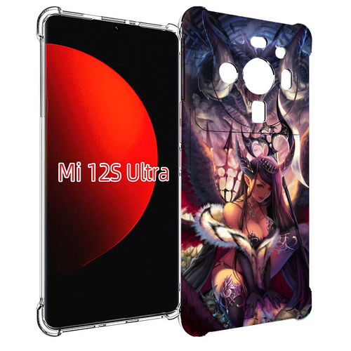 Чехол MyPads девушка с демоном на фоне женский для Xiaomi 12S Ultra задняя-панель-накладка-бампер