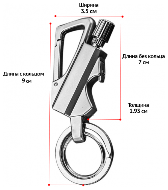 Вечная спичка брелок с открывалкой и карабином в подарочной коробке - фотография № 2