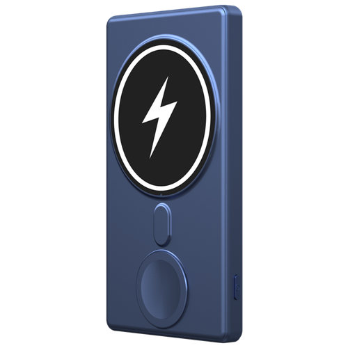 Внешний беспроводной аккумулятор повербанк Рower bank с беспроводной зарядкой для телефона Синий 171000₽