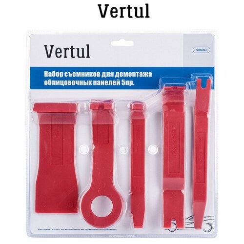 Набор съемников для демонтажа облицовочных панелей автомобилей 5 предметов VERTUL VR41013