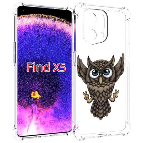 Чехол MyPads Сова для Oppo Find X5 задняя-панель-накладка-бампер чехол mypads милые котята для oppo find x5 задняя панель накладка бампер