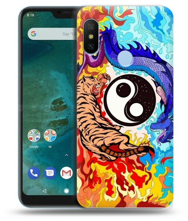 Дизайнерский силиконовый чехол для Сяоми Ми А2 Лайт / Xiaomi Mi A2 Lite Инь-Ян