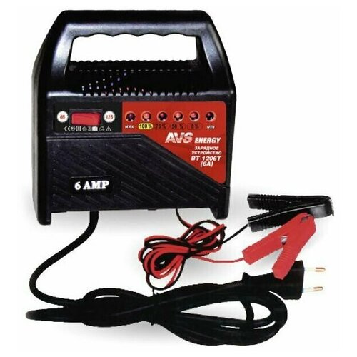 Зарядное устройство для автомобильного аккумулятора AVS BT-1206T 6A 612V 252500₽