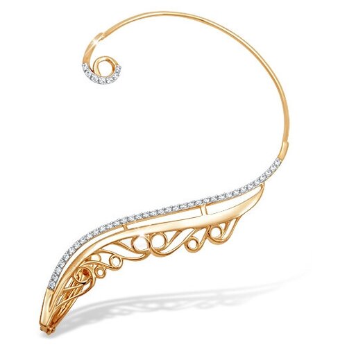 Серьга-каффа из золота на левое ухо