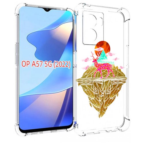 чехол mypads глазки абстракция для oppo a57 5g 2022 задняя панель накладка бампер Чехол MyPads розовый олень абстракция для OPPO A57 5G(2022) задняя-панель-накладка-бампер