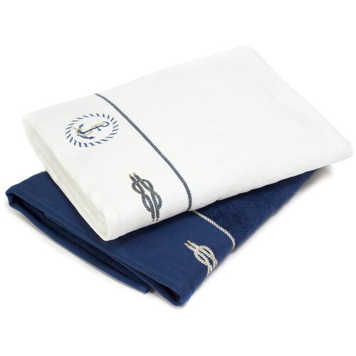 Махровое полотенце с вышивкой (1 шт) Anchor Tivolyo (белый), Полотенце 75x150