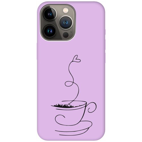 Силиконовый чехол на Apple iPhone 14 Pro / Эпл Айфон 14 Про с рисунком Coffee Love Soft Touch сиреневый силиконовый чехол на apple iphone 14 plus эпл айфон 14 плюс с рисунком coffee love soft touch сиреневый