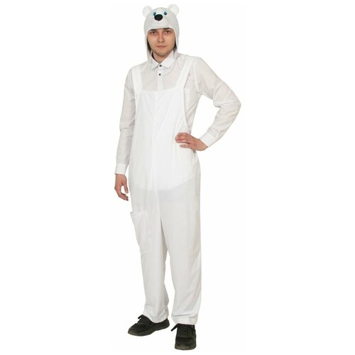 Карнавальный костюм Медведь белый плюш, взрослый, р-р L (52-54/182) костюм взрослый вампир 54