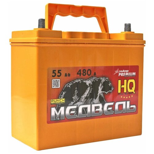 Автомобильный аккумулятор 55 Ач Тюменский медведь (65B24L) VLA Ca/Ca о/п тонк.кл (480А д*ш*в 23,7*12,8*22,2 см)