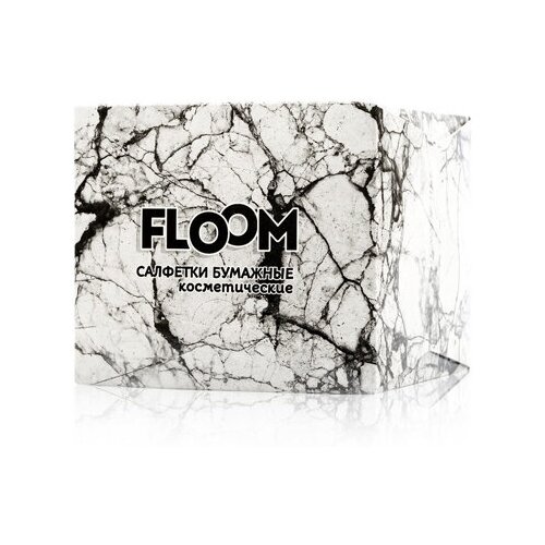 Косметические бумажные салфетки FLOOM CLASSIC 2Х-СЛОЙНЫЕ В кубе мрамор 50ШТ