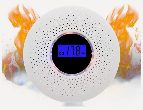 Изображение товара Комбинированный автономный датчик-сигнализатор угарного газа CO и дыма - Страж Газ ВИП-910-Q10 (M2120RU) (LCD экран, светозвуковая сирена 85 Дб).