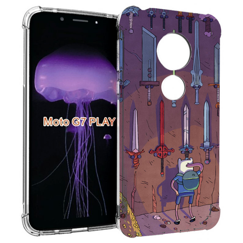 Чехол MyPads фин ищет меч для Motorola Moto G7 Play задняя-панель-накладка-бампер