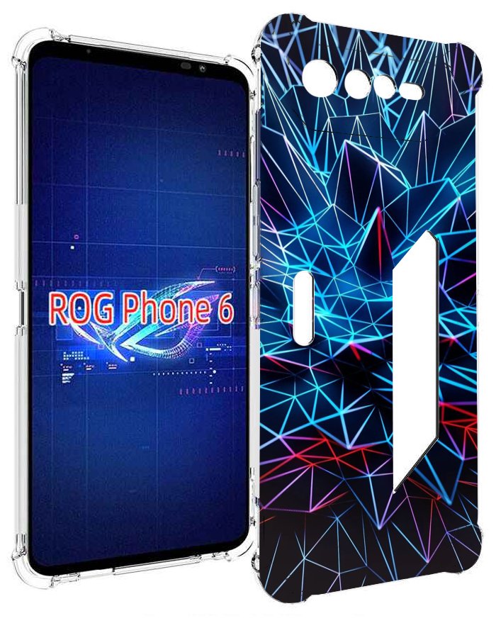 Чехол MyPads неоновая-абстракция для Asus ROG Phone 6 задняя-панель-накладка-бампер