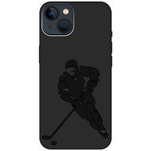 Силиконовый чехол на Apple iPhone 14 / Эпл Айфон 14 с рисунком Hockey Soft Touch черный силиконовый чехол на apple iphone 14 эпл айфон 14 с рисунком no soft touch черный