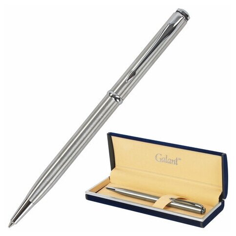 Ручка подарочная шариковая GALANT "Arrow Chrome" корпус серебристый хромированные детали пишущий узел 0 7 мм синяя, 1 шт