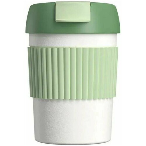 Термостакан-непроливайка KissKissFish Rainbow Vacuum Coffee Tumbler Mini (зеленый, белый)