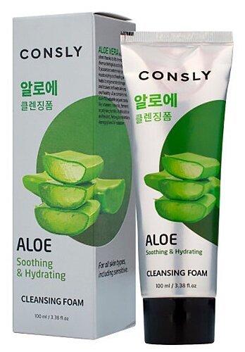 Consly Пенка для умывания кремовая успокаивающая c экстрактом алоэ вера - Aloe vera soothing, 100мл