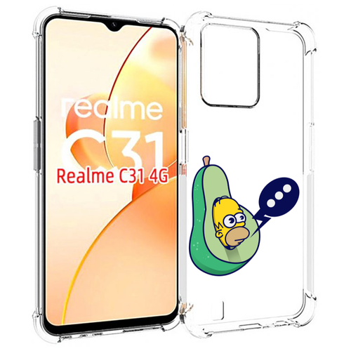 Чехол MyPads Гомер-авокадо для OPPO Realme C31 задняя-панель-накладка-бампер