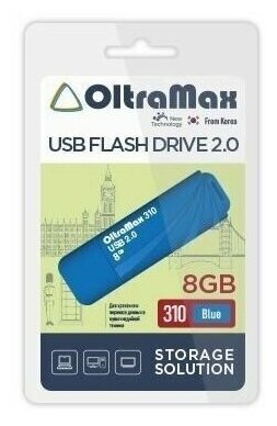 Накопитель USB 2.0 8GB OltraMax 310 синий - фото №1