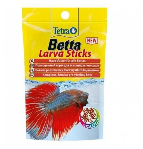 Tetra Betta LarvaSticks корм для петушков и других лабиринтовых рыб (в форме мотыля) 5 г. - фотография № 19