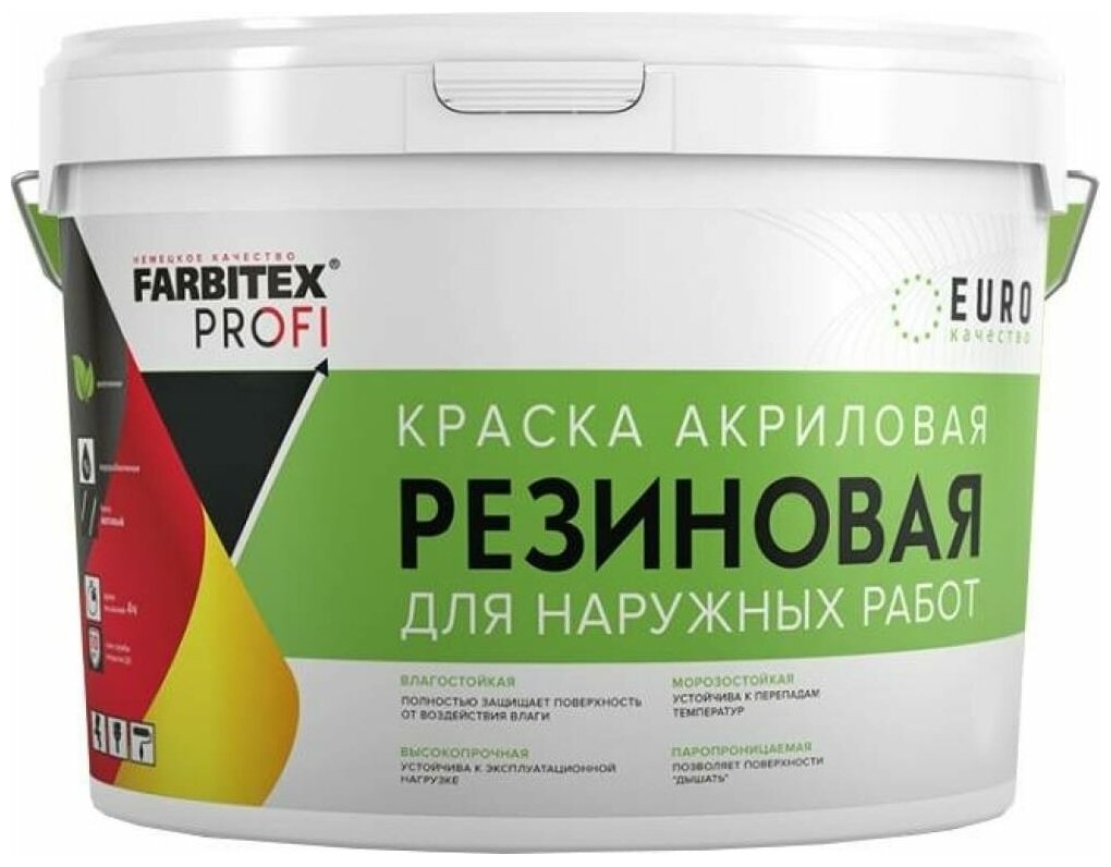 Акриловая резиновая краска FARBITEX профи (серый 7040; 26 кг) 4300009299