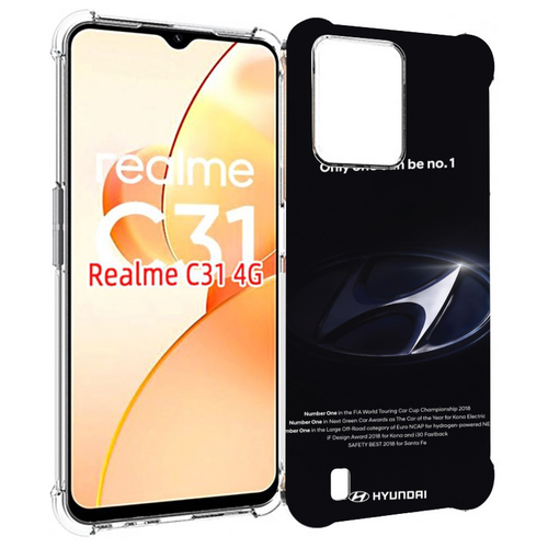 Чехол MyPads хендай hyundai 3 для OPPO Realme C31 задняя-панель-накладка-бампер