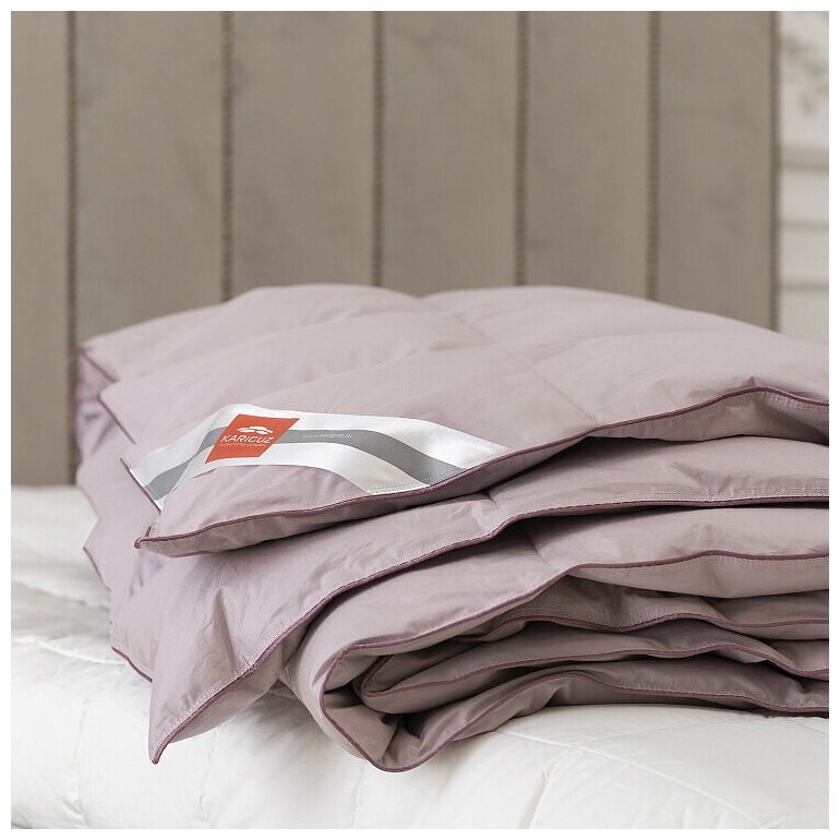 Одеяло натуральное, пухоперовое Kariguz Special Pink, 150х200, гусиный пух перо, легкое, всесезонное - фотография № 4