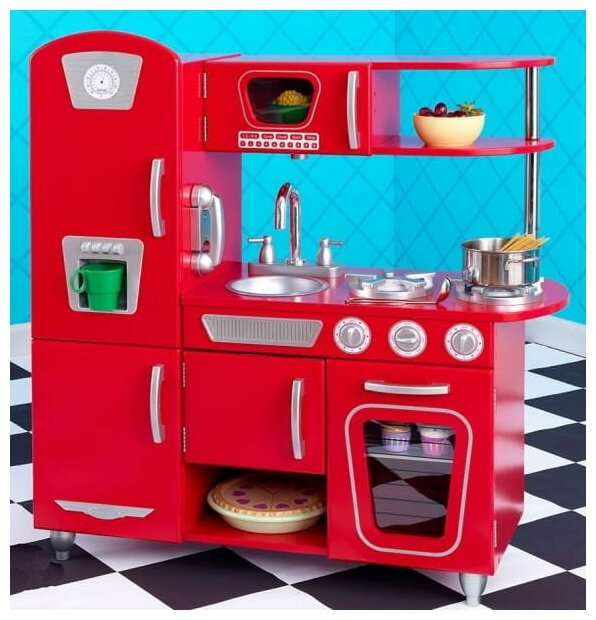 Игрушка кухня из дерева KidKraft Винтаж , цвет Красный - фото №9