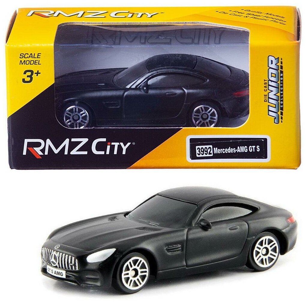 Машина металлическая Uni-Fortune RMZ City 1:64 Mercedes-Benz GT S AMG 2018, черный 344992SM