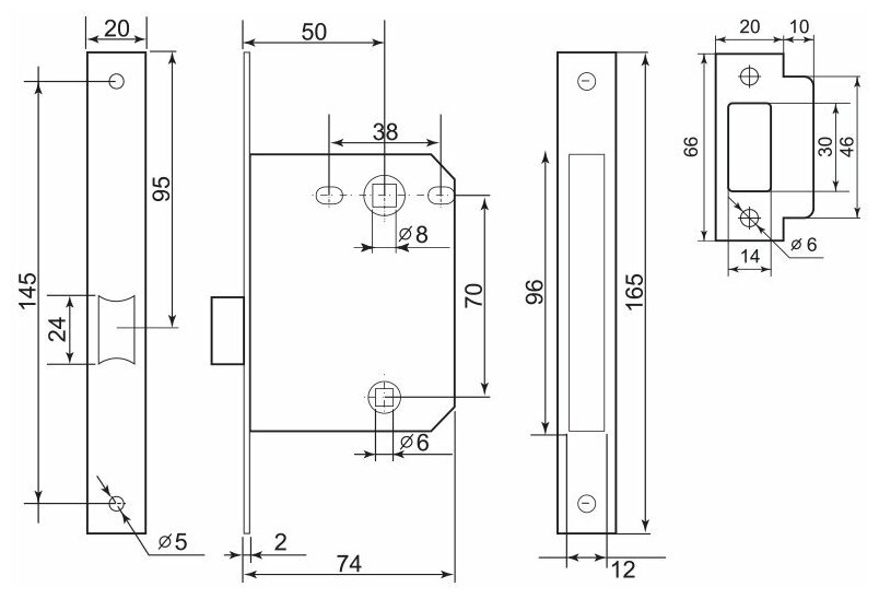 Замок межкомнатный Palladium 170 PN - фотография № 4