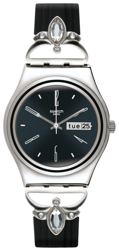 Наручные часы swatch, черный, серебряный
