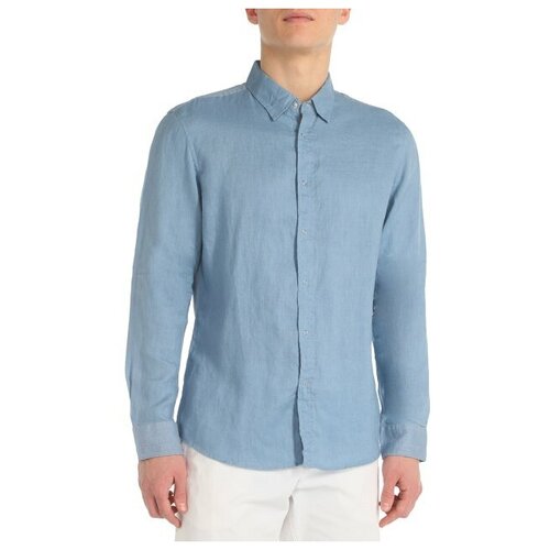 Рубашка Maison David, размер XXL, серо-голубой рубашка maison david размер xxl серо зеленый
