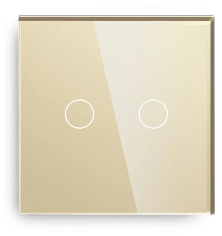 Умный сенсорный выключатель DiXiS Wi-Fi Touch Wall Light Switch (Zigbee) 2 Gang / 1 Way (86x86) Gold (TSW2-ZB)