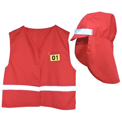 Костюм пожарного (жилет, шлем) хб детский костюм водитель скорой помощи жилет фуражка хб
